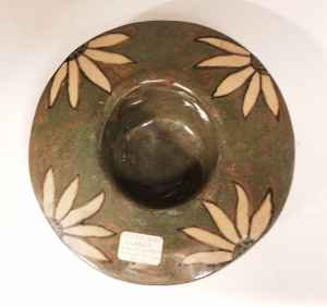 Lot 325 - 1930s EMB ( Eliza Mary Blades) Australian Pottery Green Glaze wide rim