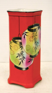 Lot 330 - Art Deco ceramic vase with Hanging lanterns - hand painted highlights