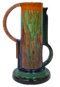 Lot 333 - English Art Deco Jug - Hand painted with Stepped Base & asymmetric