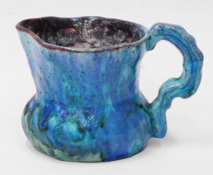 Lot 339 - Jolliff (F E Cox ) Australian Pottery Hand built Blue drip glaze Jug