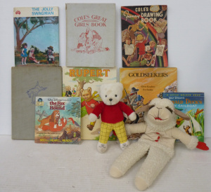 Lot 12 - Group lot of Kids Toys & Books inc, Lamb Chop Hand Puppet, Rupert B