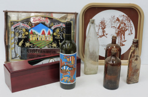 Lot 27 - Mixed Bar items inc Vintage Leo Buring wooden & mirrored & a Ko