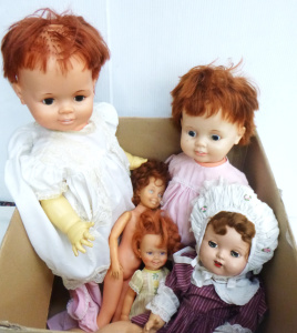 Lot 55 - Box lot of 1950s - 1970s Ideal Dolls Inc, Saucy Walker, Cinnamon, etc -