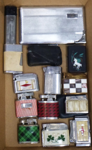 Lot 59 - Group Lot Mixed Vintage Cigarette Lighters - incl Silver Toned SIM, Bro