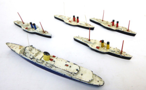 Lot 61 - Approx 5 x Vintage Triang Minic ships inc, Britannia, Cardiff, Bristol