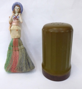 Lot 67 - 2 x Art Deco Era items inc, Japanese made porcelain half doll crumb br