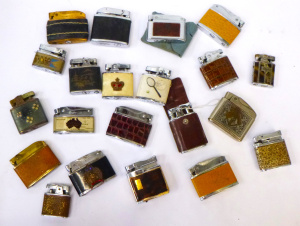 Lot 71 - Group lot of Vintage Decorative Cigarette Lighters - damascene, pearliz