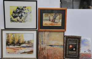 Lot 73 - Group lot - Framed Watercolours, Oil Paintings, Tapa Cloth & Prints