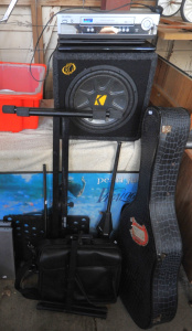 Lot 80 - Lot of Assorted Items incl Laptops, Guitar Case, Speaker etc