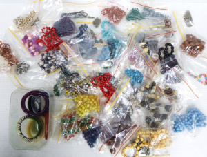 Lot 92 - Box lot of Costume Jewellery inc, quantity of plastic & other neckl