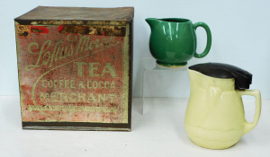 Lot 112 - 3 pces Vintage inc Loftus Moran 5lb Tea Tin, Nilsen ceramic electric j