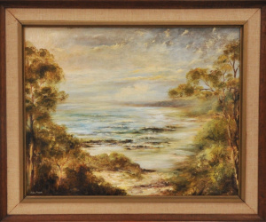 Lot 138 - John Spink (1907 - ) Framed Oil painting - Seascape, Beach at Mt Eliza