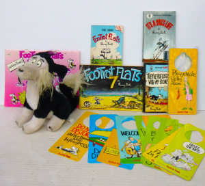 Lot 153 - Group lot of Footrot Flats items inc, 1980s Dog soft toy by Harrisons