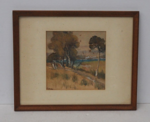Lot 180 - Elsie Barlow (1876 - 1948) Framed Watercolour & Gouache - Coastal
