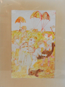 Lot 189 - Gina Peck (1957 - ) Framed Texta & Watercolour - Animal Rescue Par