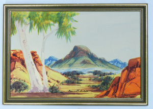 Lot 192 - Kenneth Entata (1932 - 1982) Small framed Hermannsburg school Watercol