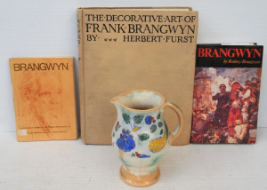 Lot 198 - Group lot - Frank Brangwyn items - RDoulton Jug w Decoration designed
