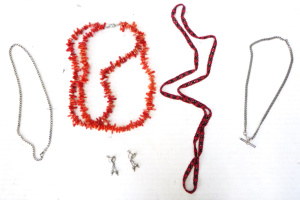Lot 201 - Small lot - Jewellery - Silver Belcher link necklace, double strand Na