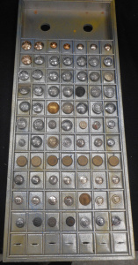Lot 210 - Display Tray of coat buttons, police, fire brigade, military, etc