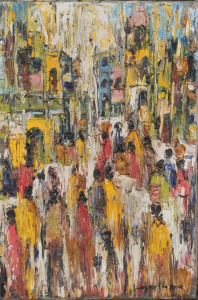 Lot 234 - Ulysses La Rosa (Active c1960 70s) Unframed Oil painting on Canvas - H