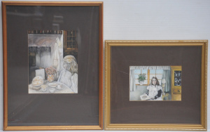 Lot 236 - Marcella Lively (Ireland, Active c1980s) 2 x Gilt framed Watercolours