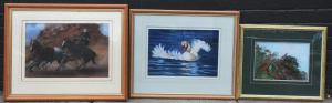 Lot 237 - Artist Unknown 3 x Framed Pastels all signed Scrivenor - The Round Up