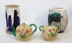 Lot 249 - 4 x Pces Vintage Australian Studio Pottery & Japanese China - 2 x