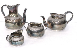 Lot 252 - Vintage 4pce Ornate Martin Hall & Co EPNS Tea - Coffee set - etch