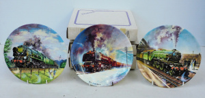 Lot 261 - 3 x English Davenport Pottery Co Train themed cabinet plates by Paul G