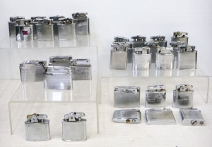 Lot 263 - Mixed Group Lot Vintage Chrome Plated Cigarette Lighters - Various Bra