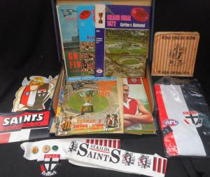 Lot 265 - Group lot Football Club items (mostly St Kilda), incl Footy Records (1