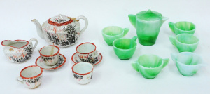 Lot 273 - 2 x Vintage Childrens part teaset inc 193040s Akro Agate Slag Glass te