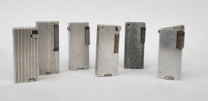 Lot 294 - 6 x Vintage Aluminium Fuel Cigarette Lighters incl Golmet, Delmar, Don