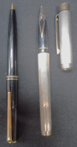 Lot 300 - 2 x Vintage pens, incl Sterling Silver Sheaffer fountain pen with 14K