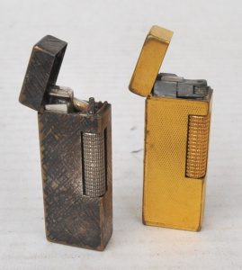 Lot 304 - 2 x Vintage Dunhill Cigarette Lighters - Both Missing rear Covers