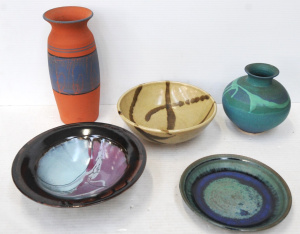 Lot 311 - Group lot - Vintage Australian Studio Pottery - Large Tom Nestor vase,