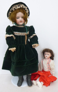 Lot 324 - 2 x Vintage Continental Bisque Headed Dolls inc, C 1900 Armand Marseil