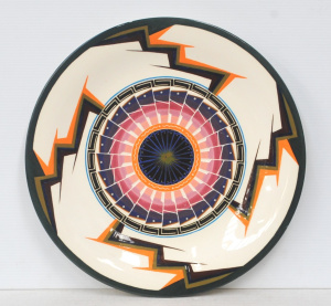 Lot 325 - Large Murray Agrotis c1998 Australian Pottery Charger - Colourful Nati