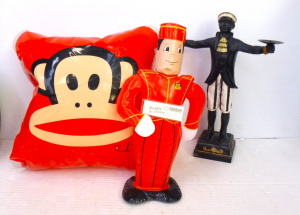 Lot 28 - Small group lot of items inc, resin Blackamoor candle holder Paul Frank