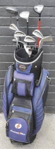 Lot 29 - Modern Powe Bilt Golf Bag w Contents incl Wilson Killer Whale Driver, P