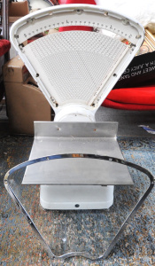 Lot 36 - Vintage Avery Shop Weighing Scales - white enamel painted (af), approx
