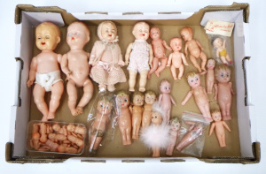 Lot 43 - Box lot of Vintage Celluloid & Hard Plastic Kewpie & Baby Dolls