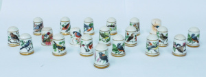 Lot 59 - 20 x Vintage China Thimbles - all with Bird Designs - English, Franklin