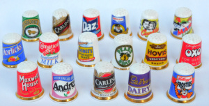 Lot 70 - Group lot of Vintage Advertising China Thimbles inc Kelloggs Frosties,