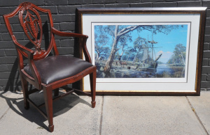 Lot 71 - 2 x pieces - Large framed Signed Richard Linton Print 'The Founding of