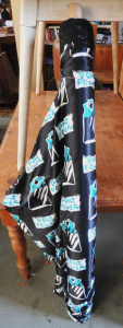 Lot 102 - Bolt of Modern Satin for Port Adelaide AFL Port Power fabric