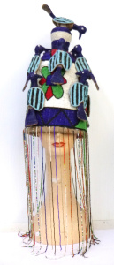 Lot 116 - Vintage African Yoruba Heavily Beaded Multi Coloured Crown - featuring