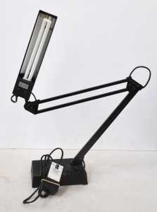 Lot 133 - Modernist Black LIVAL PL- 011 Articulating Desk Lamp w Planet Lamp Bal