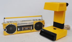 Lot 134 - 2 x Retro yellow Items incl SHARP Stereo Radio Cassette Player & K