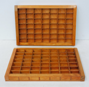 Lot 157 - 2 x Small c1900s Wooden Typeset Trays - Hamilton Manufacturing Co - Tw
